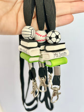Load image into Gallery viewer, PE teacher lanyard personalized, Gym teacher, Gift for coach, Basketball coach, Volleyball coach, Baseball, Soccer, Male teacher, Football