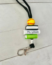 Load image into Gallery viewer, PE teacher lanyard personalized, Gym teacher, Gift for coach, Basketball coach, Volleyball coach, Baseball, Soccer, Male teacher, Football