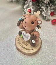 Load image into Gallery viewer, Reindeer Baby First Christmas ornament