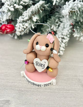 Load image into Gallery viewer, Brown bunny ornament, First Christmas ornament
