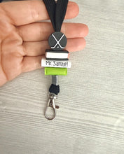 Load image into Gallery viewer, PE teacher lanyard personalized, Gym teacher, Gift for coach, Basketball coach, Volleyball coach, Baseball, Soccer, Male teacher, Football