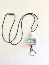 Load image into Gallery viewer, Personalized teacher lanyard with coffee cup, School lanyard ID holder, Coffee mug accessories