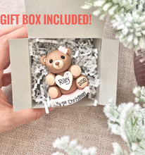 Load image into Gallery viewer, Teddy bear First Christmas ornament for girl