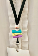 Load image into Gallery viewer, Teacher lanyard personalized with coffee cup, School lanyard ID holder