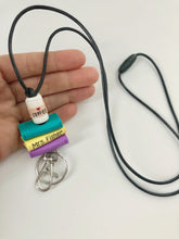 Load image into Gallery viewer, Teacher lanyard personalized with coffee cup, School lanyard ID holder