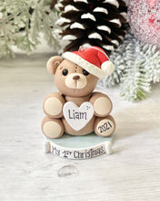 Load image into Gallery viewer, Teddy bear First Christmas ornament for boy
