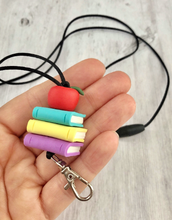 Load image into Gallery viewer, Personalized teacher lanyard, Books and apple lanyard