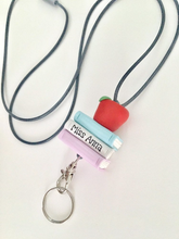 Load image into Gallery viewer, Personalized Teacher lanyard, books and apple Id holder, Pastel colours