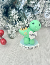 Load image into Gallery viewer, Dinosaur First Christmas ornament personalized
