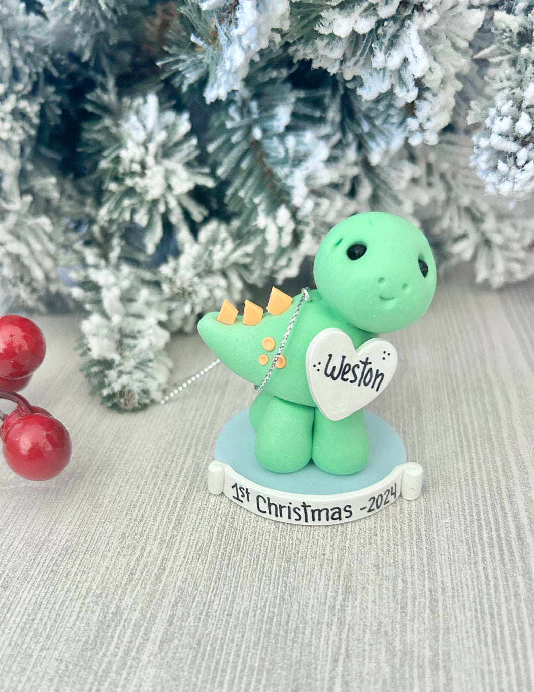 Dinosaur First Christmas ornament personalized