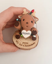 Load image into Gallery viewer, Reindeer Baby First Christmas ornament
