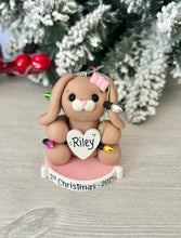 Load image into Gallery viewer, Brown bunny ornament, First Christmas ornament
