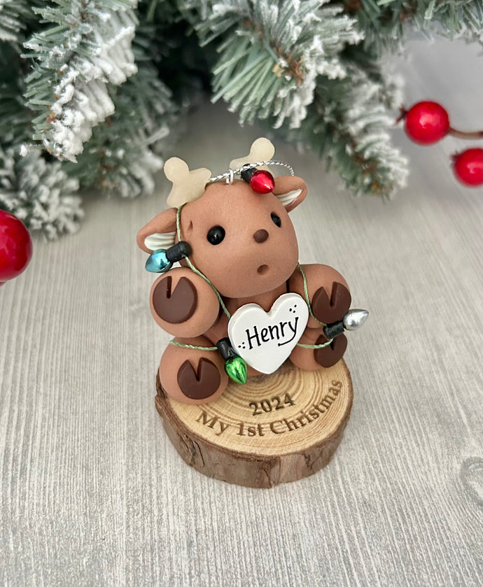 Reindeer Baby First Christmas ornament