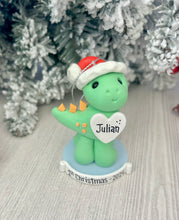 Load image into Gallery viewer, Dinosaur First Christmas ornament personalized
