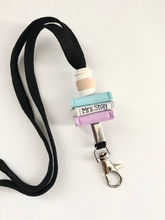 Load image into Gallery viewer, Personalized teacher lanyard with coffee cup, School lanyard ID holder, Coffee mug accessories
