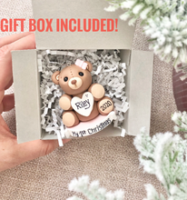 Load image into Gallery viewer, Teddy bear First Christmas ornament for girl
