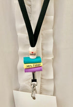 Load image into Gallery viewer, Teacher lanyard personalized with coffee cup, School lanyard ID holder
