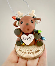 Load image into Gallery viewer, Reindeer Baby First Christmas ornament
