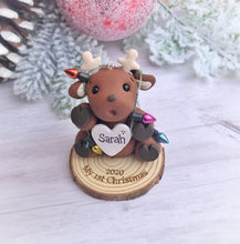 Load image into Gallery viewer, Reindeer Baby First Christmas ornament
